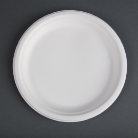 Compostable Bagasse Plates | Eco-Friendly Dinnerware | 260mm Diameter | Fiesta Green CW904