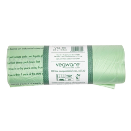 Compostable Bin Liners | Biodegradable Waste Bags | 80Ltr Capacity | Vegware CY581