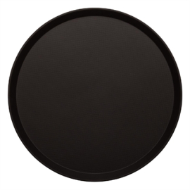Non-Slip Fibreglass Tray | Round Serving Tray | 405mm Black | Cambro Treadlite DB004