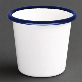 Enamel Sauce Cup | Condiment Dish | White and Blue | Olympia DC383