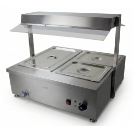 Commercial Display Bain Marie | Hot Food Warmer | With Overhead Gantry | Modena DGBM1133