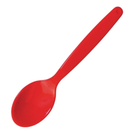 Polycarbonate Spoon | Reusable Dining Utensil | Red | Kristallon DL122