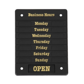 Adjustable Opening Hours Display | Changeable Sign Board | Wall Mountable | Beaumont DL226
