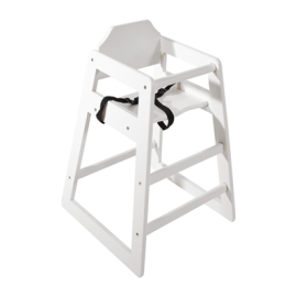 Wooden High Chair | Commercial Baby Chair | Antique White Finish | Bolero DL833