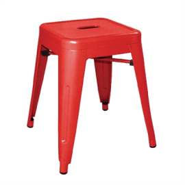 Steel Bistro Low Stools | Metal Bar Seating | Red (Pack of 4) | Bolero DL870