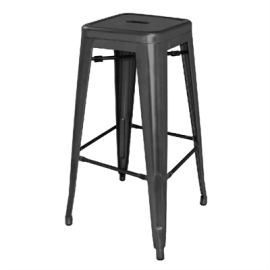 Steel Bistro High Stools | Bar Stools | Black Set of 4 | Bolero DL881