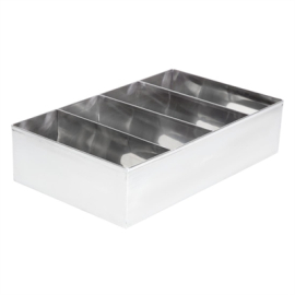 Commercial Cutlery Holder | Stainless Steel Utensil Organizer | 4 Compartment | Olympia DM274