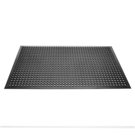 Rubber Anti Fatigue Mat | Commercial Kitchen Floor Mat | Black 920x920x14mm | Bolero DP206