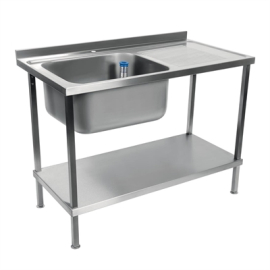 Commercial Stainless Steel Sink | Right Hand Drainer | Fully Assembled | 1000mm | Holmes DR380