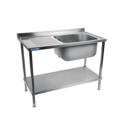 Commercial Stainless Steel Sink | Left Hand Drainer | 1000mm Single Bowl | Holmes DR060