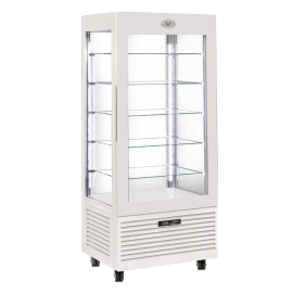 Commercial Roller Grill Display Fridge | Refrigerated Display Cabinet | Fixed Shelves | White | Roller Grill RD60T