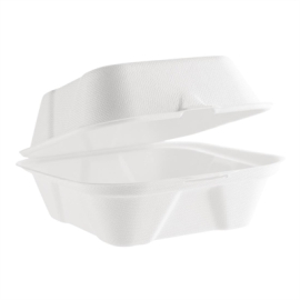 Compostable Burger Boxes | Bagasse Food Containers | 152mm Eco-Friendly | Vegware DW625