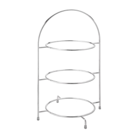 Three Tier Cake Stand | Chrome Dessert Display | 270mm | Utopia DY298