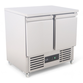 Commercial Refrigerated Prep Counter | 2 Door Undercounter Fridge | Stainless Steel | Solid Top | King MS901.HD