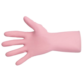 Janitorial Gloves | Liquid-Proof Gloves | Light-Duty Pink Large | MAPA Vital 115 FA290-L