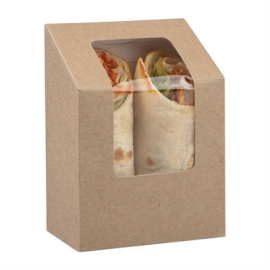 Compostable Kraft Tuck-Top Wrap Packs | Food Container | PLA Window | Colpac FA378
