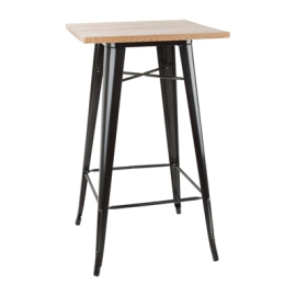 Bistro Bar Table | Wooden Top Table | Black Cafe Table | Bolero FB595