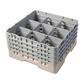 Glass Rack | Dishwasher Rack | 9 Compartments 257mm Max Height | Cambro Camrack FC404