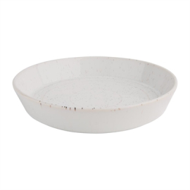 Flat Round Bowls | Cavolo White Speckle | 220mm Ceramic Dining | Olympia FD901