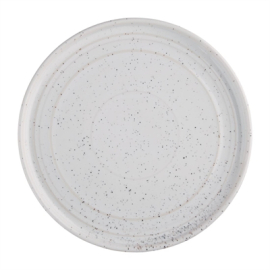 Cavolo Flat Round Plates | White Speckle Dinner Plates | 220mm | Olympia FD903