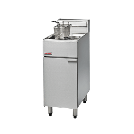 Commercial Natural Gas Fryer | Single Tank Twin Basket Free Standing | Fastfri | Blue Seal FF18