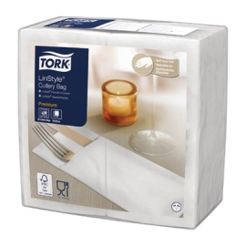 Commercial Cutlery Napkins | LinStyle White Napkins | Premium Disposable Tableware | Tork FS375