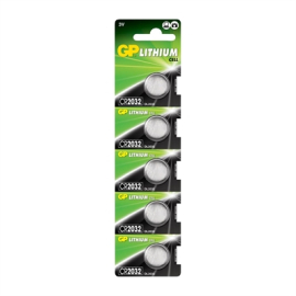 Button Battery | CR2032 Lithium Coin Cell | 5 Pack | GP FT033