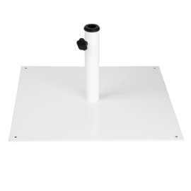 Commercial Parasol Base | Flat Metal Parasol Stand | 18kg White Finish | Bolero FU510