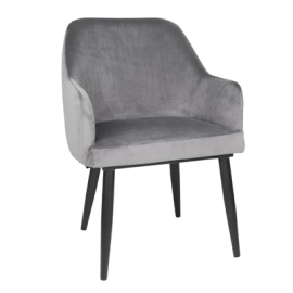Velvet Chairs | Restaurant Dining Chairs | Set of 2 | Bolero Lia Grey