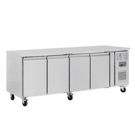 Commercial 4 Door Counter Fridge | Refrigerated Prep Counter | 449 Litre Capacity | Polar G379