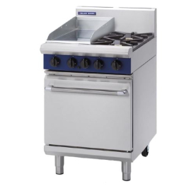 Commercial Gas Oven with Griddle | 2 Burner Range Oven | Static Oven with 600mm Width | Blue Seal Evolution G504C/N