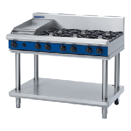 Commercial Gas Cooktop | 6 Open Burners with Griddle | Blue Seal Evolution | G518C-LS/N