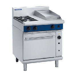 Commercial Gas Range With Griddle | 2 Burner Convection Oven | 750mm | Blue Seal Evolution G54C/L
