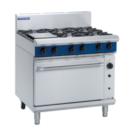 Commercial Gas Range Convection Oven | Natural Gas Oven | 6 Burner Hob | Blue Seal G56D-NAT