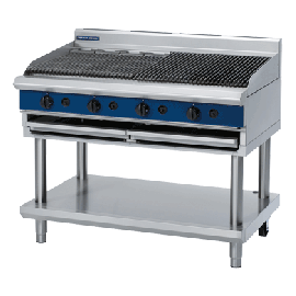 Commercial Chargrill | Blue Seal Evolution Grill | 1200mm with Leg Stand | LPG | Blue Seal G598-LS/L