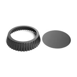 Deep Fluted Quiche Tin | Non-Stick Baking Tin | 25cm Diameter | Vogue GC989