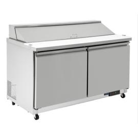 Commercial 2 Door Preparation Counter | Refrigerated Prep Fridge | 527 Litre Capacity | Polar GD883