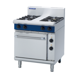 Commercial 4 Burner Static Oven | Electric Oven with Gas Hob | 750mm Cooking Range | Blue Seal Evolution GE505D/L