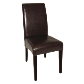 Curved Back Leather Chairs | Brown Dining Chair Set | Premium Faux Leather | Bolero GF956