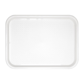Fast Food Tray | Medium Polypropylene Serving Tray | 415mm White | Kristallon GF996
