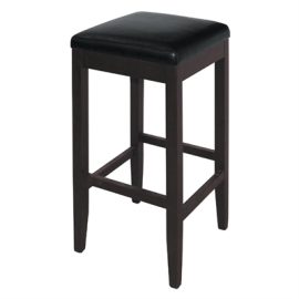 Faux Leather High Bar Stools | Black Bar Seating | Pack of 2 | Bolero GG648