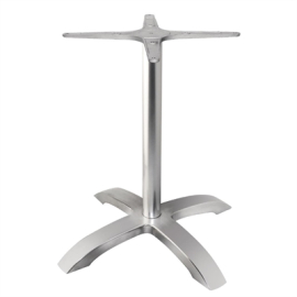Brushed Aluminium 4 Leg Table Base | Restaurant Table Base | Commercial Dining Furniture | Bolero GG660