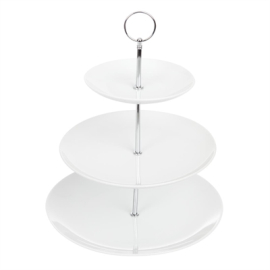 3 Tier Afternoon Tea Cake Stand | High Tea Serving Stand | Chrome Plated | Olympia GG881