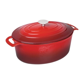 Oval Casserole Dish | Red Casserole Pot | 6 Litre Capacity | Vogue GH314