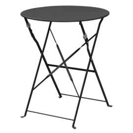Pavement Style Steel Table | Black Outdoor Table | 595mm Diameter | Bolero GH558