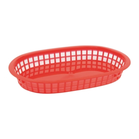 Oval Food Basket | Polypropylene Food Basket | Red Serving Basket | Olympia GH967