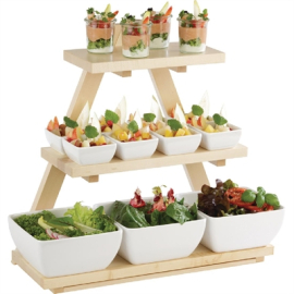 Triangle Wooden Buffet Stand | Wooden Riser | 3-Tier Display | APS GK817