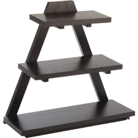 Triangle Wooden Buffet Stand | 3-Tier Buffet Display | Black Riser Set | APS GK818