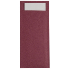 Cutlery Pouch | Burgundy Cutlery Pouch | With White Napkin | Europochette (Pack of 500)