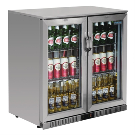 Commercial Back Bar Cooler | Polar Bar Fridge | Hinged Doors | 208L Capacity | Stainless Steel | Polar GL008